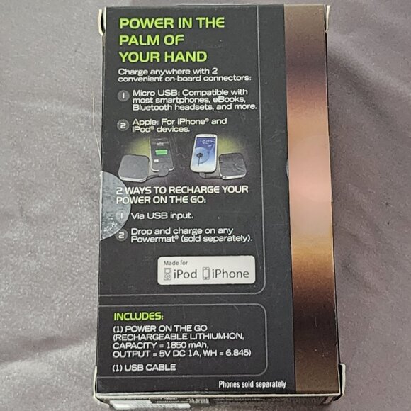 Duracell PowerMat Power on the Go Rechargeable Lithium Ion Capacity w/USB Cable - Picture 6 of 16